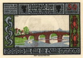 Német Birodalom/Weimari Köztársaság/ Lobeda 1921. 10Pf + 25Pf(3x) + 50Pf(4x) 8klf db, teljes sor T:I