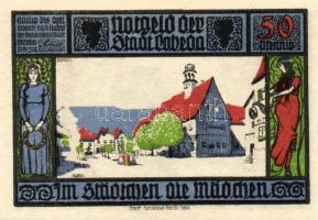 Német Birodalom/Weimari Köztársaság/ Lobeda 1921. 10Pf + 25Pf(3x) + 50Pf(4x) 8klf db, teljes sor T:I