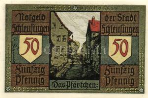 Német Birodalom/Weimari Köztársaság/ Schleusingen D.N. 20Pf + 25Pf + 50Pf(2x) 4klf db, teljes sor T:I