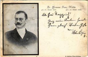 1898 Dr. Hermann Franz Müller, Austrian Physicians obituary postcard (EK)