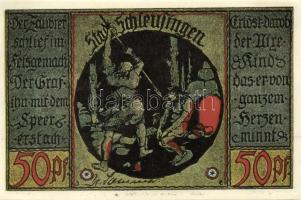 Német Birodalom/Weimari Köztársaság/ Schleusingen D.N. 20Pf + 25Pf + 50Pf(2x) 4klf db, teljes sor T:...