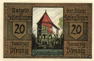 Német Birodalom/Weimari Köztársaság/ Schleusingen D.N. 20Pf + 25Pf + 50Pf(2x) 4klf db, teljes sor T:...