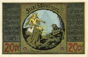 Német Birodalom/Weimari Köztársaság/ Schleusingen D.N. 20Pf + 25Pf + 50Pf(2x) 4klf db, teljes sor T:...