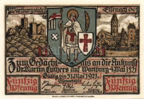 Német Birodalom/Weimari Köztársaság/ Eisenach 1921. 50Pf(6x) 6klf db, teljes sor T:I