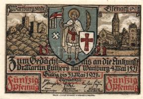 Német Birodalom/Weimari Köztársaság/ Eisenach 1921. 50Pf(6x) 6klf db, teljes sor T:I