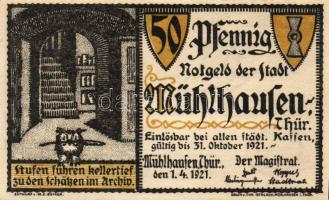 Német Birodalom/Weimari Köztársaság/ Mühlhausen 1921. 50Pf(5x) 5klf db, teljes sor T:I