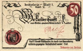 Német Birodalom/Weimari Köztársaság/ Mühlhausen 1921. 50Pf(5x) 5klf db, teljes sor T:I