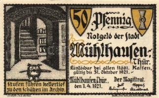 Német Birodalom/Weimari Köztársaság/ Mühlhausen 1921. 50Pf(5x) 5klf db, teljes sor T:I