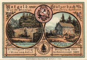 Német Birodalom/Weimari Köztársaság/ Stützerbach 1921. 50Pf(5x) + 75Pf(2x) 7klf db, teljes sor T:I