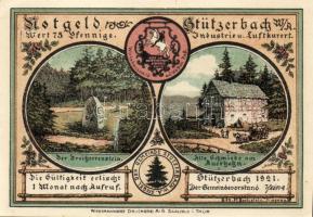 Német Birodalom/Weimari Köztársaság/ Stützerbach 1921. 50Pf(5x) + 75Pf(2x) 7klf db, teljes sor T:I