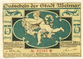 Német Birodalom/Weimari Köztársaság/ Weimar 1921. 75Pf(3x) 3klf db, teljes sor T:I