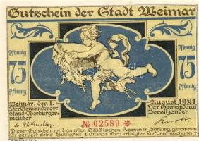 Német Birodalom/Weimari Köztársaság/ Weimar 1921. 75Pf(3x) 3klf db, teljes sor T:I