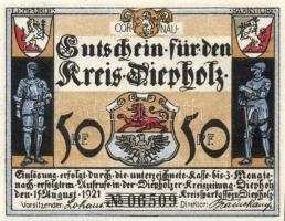 Német Birodalom/Weimari Köztársaság/ Diepholz 1921. 50Pf(2x) + 75Pf(2x) 4klf db, teljes sor T:I