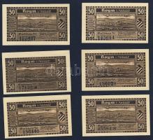 Német Birodalom/Weimari Köztársaság/ Hoym 1921. 50Pf(6x) 6klf db, teljes sor T:I
