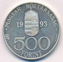 1993. 500Ft Ag "Integráció Az Európai Közösségbe" tanúsítvánnyal, eredeti tokban T:1 (ered...