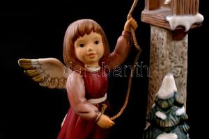 Goebel porcelán dísz. Harangozó angyal. Kézzel festett, jelzett, hibátlan 20 cm