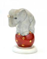 Herendi porcelán elefánt, kézzel festett, jelzett, hibátlan, m: 7 cm