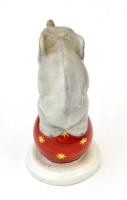 Herendi porcelán elefánt, kézzel festett, jelzett, hibátlan, m: 7 cm