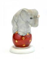 Herendi porcelán elefánt, kézzel festett, jelzett, hibátlan, m: 7 cm