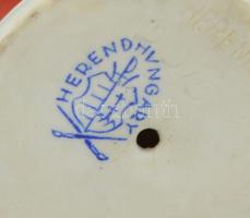 Herendi porcelán elefánt, kézzel festett, jelzett, hibátlan, m: 7 cm