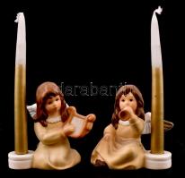 2 db Goebel angyalos gyertyatartó. Kézzel festett,  jelzett, hibátlan. 9 cm