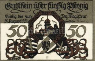 Német Birodalom/Weimari Köztársaság/ Delitzsch 1921. 50Pf(6x) 6klf db, teljes sor T:I