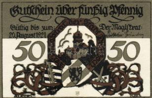 Német Birodalom/Weimari Köztársaság/ Delitzsch 1921. 50Pf(6x) 6klf db, teljes sor T:I