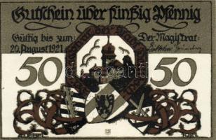 Német Birodalom/Weimari Köztársaság/ Delitzsch 1921. 50Pf(6x) 6klf db, teljes sor T:I