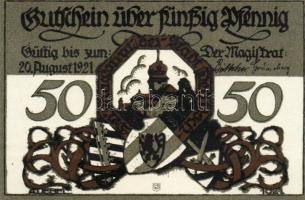 Német Birodalom/Weimari Köztársaság/ Delitzsch 1921. 50Pf(6x) 6klf db, teljes sor T:I