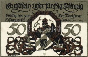 Német Birodalom/Weimari Köztársaság/ Delitzsch 1921. 50Pf(6x) 6klf db, teljes sor T:I