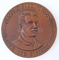 Horváth Sándor (1939-) 2008. Giacomo Puccini (1858-1924) születése 150. évfordulójára Br plakett (98mm) T:1-