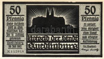 Német Birodalom/Weimari Köztársaság/ Quedlinburg 1921. 50Pf(6x) 6klf db, teljes sor T:I