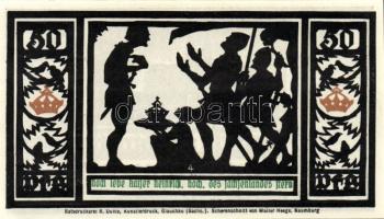 Német Birodalom/Weimari Köztársaság/ Quedlinburg 1921. 50Pf(6x) 6klf db, teljes sor T:I