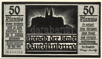 Német Birodalom/Weimari Köztársaság/ Quedlinburg 1921. 50Pf(6x) 6klf db, teljes sor T:I