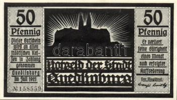 Német Birodalom/Weimari Köztársaság/ Quedlinburg 1921. 50Pf(6x) 6klf db, teljes sor T:I