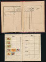 cca 1951-53 Munkakönyv ÁVH mint munkahely bejegyzéssel + szakszervezeti könyv