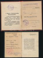 cca 1951-53 Munkakönyv ÁVH mint munkahely bejegyzéssel + szakszervezeti könyv