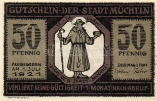 Német Birodalom/Weimari Köztársaság/ Mücheln 1921. 25Pf + 50Pf(3x) + 75Pf 5klf db, teljes sor T:I,I-