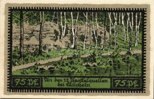 Német Birodalom/Weimari Köztársaság/ Mücheln 1921. 25Pf + 50Pf(3x) + 75Pf 5klf db, teljes sor T:I,I-