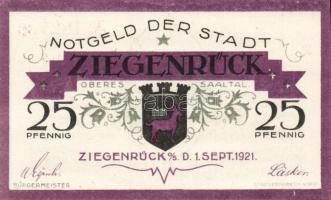 Német Birodalom/Weimari Köztársaság/ Ziegenrück 1921. 25Pf + 50Pf + 75Pf 3klf db, teljes sor T:I