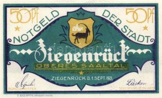 Német Birodalom/Weimari Köztársaság/ Ziegenrück 1921. 25Pf + 50Pf + 75Pf 3klf db, teljes sor T:I