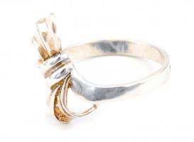 Ezüst(Ag) áttört, masnis gyűrű, jelzett, méret: 52, nettó: 2,13 g