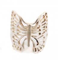 Ezüst(Ag) áttört, pillangós gyűrű, jelzett, méret: 55, nettó: 3,57 g