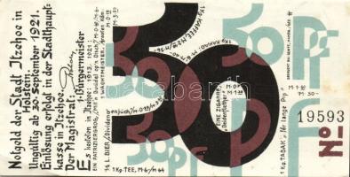 Német Birodalom/Weimari Köztársaság/ Itzehol 1921. 25Pf + 50Pf + 75Pf + 1M 4klf db, teljes sor T:I