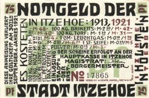 Német Birodalom/Weimari Köztársaság/ Itzehol 1921. 25Pf + 50Pf + 75Pf + 1M 4klf db, teljes sor T:I