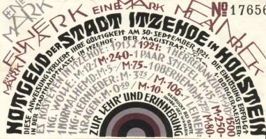 Német Birodalom/Weimari Köztársaság/ Itzehol 1921. 25Pf + 50Pf + 75Pf + 1M 4klf db, teljes sor T:I