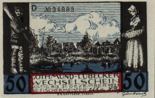Német Birodalom/Weimari Köztársaság/ Lübeck 1921. 50Pf(4x) + 75Pf(2x) 6klf db, teljes sor T:I