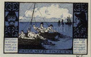 Német Birodalom/Weimari Köztársaság/ Lübeck 1921. 50Pf(4x) + 75Pf(2x) 6klf db, teljes sor T:I