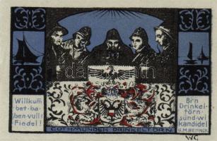 Német Birodalom/Weimari Köztársaság/ Lübeck 1921. 50Pf(4x) + 75Pf(2x) 6klf db, teljes sor T:I