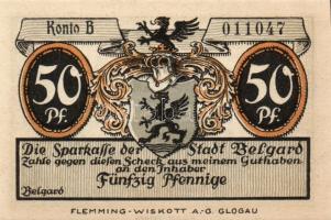 Német Birodalom/Weimari Köztársaság/ Belgard D.N. 25Pf + 50Pf + 75Pf + 1M + 2M 5klf db, teljes sor T...